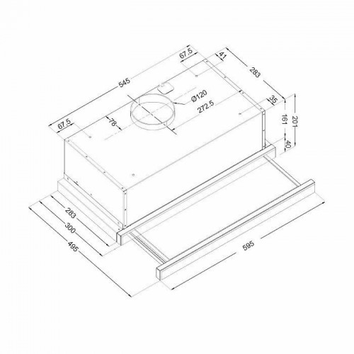 Встраиваемая вытяжка Evelux Tel 60 X (нержавеющая сталь) 3