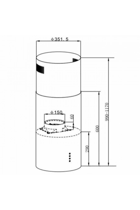 Встраиваемая вытяжка HOMSAIR ART 1050IS 35 (черный) 1