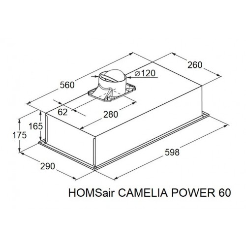Встраиваемая вытяжка HOMSAIR Camelia Power 60 (белый) 9