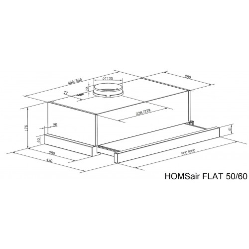 Встраиваемая вытяжка HOMSAIR FLAT 50 (белый) 6