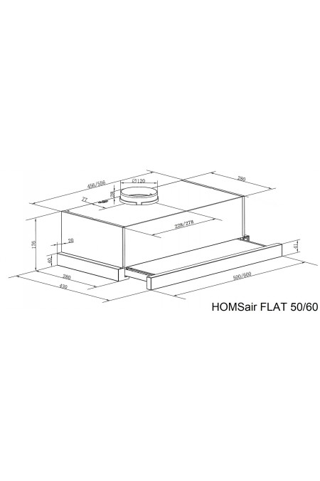 Встраиваемая вытяжка HOMSAIR FLAT 50 (черный) 4