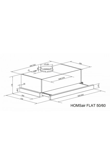 Встраиваемая вытяжка HOMSAIR FLAT 60 Glass (белый) 4
