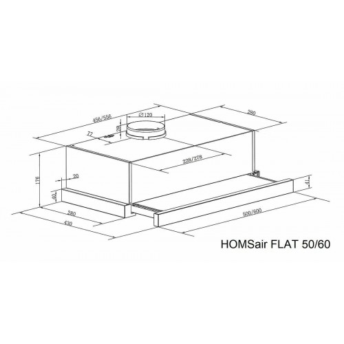 Встраиваемая вытяжка HOMSAIR FLAT 60 Glass (белый) 6