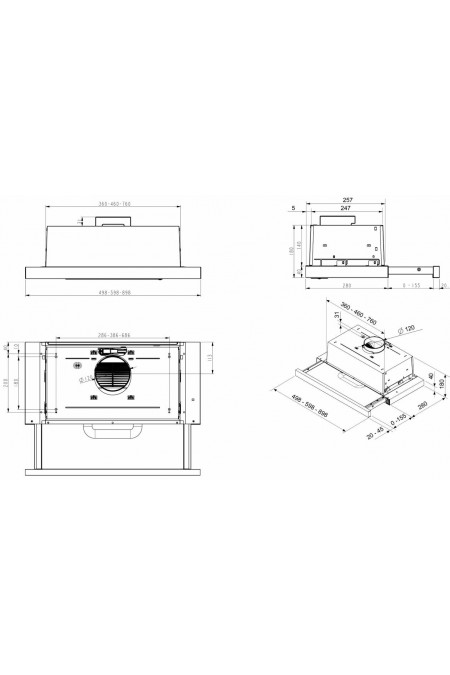 Встраиваемая вытяжка JetAir AURORA LX/GRX/F/50 (PRF0093612B) (нержавеющая сталь) 3