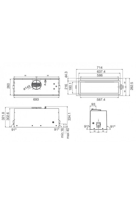 Встраиваемая вытяжка Jetair PLANE LUX BL/A/72 (черный) 1