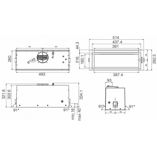 Встраиваемая вытяжка Jetair PLANE LUX IX/A/52 (нержавеющая сталь) 4