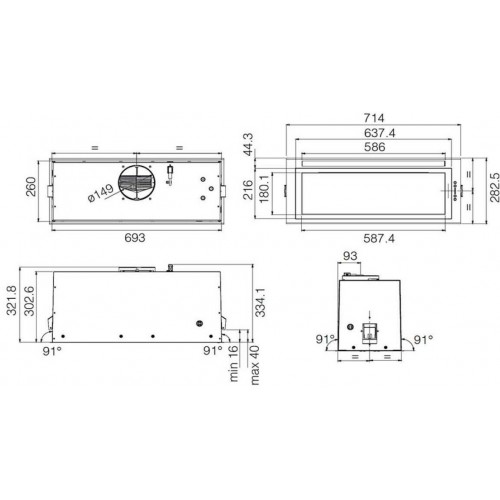 Встраиваемая вытяжка Jetair PLANE LUX IX/A/72 (нержавеющая сталь) 3