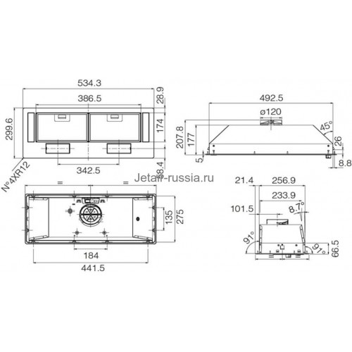 Встраиваемая вытяжка Jetair VIERA LUX BL/A/52 (черный матовый) 6