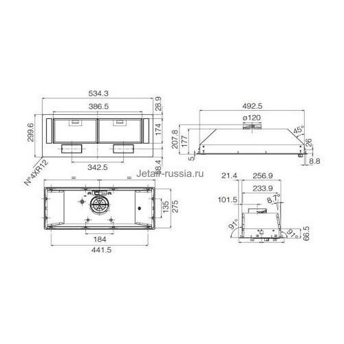 Встраиваемая вытяжка JetAir VIERA LUX GR/A/52 (серый) 3