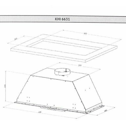 Встраиваемая вытяжка Korting KHI 6631 RB (слоновая кость/бронза) 9