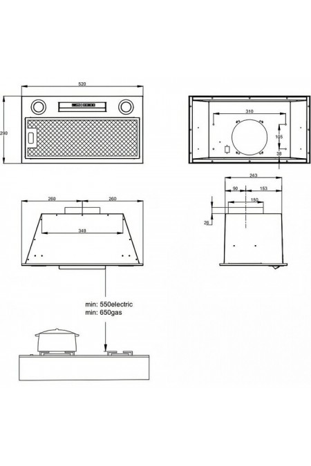 Встраиваемая вытяжка Korting KHI 6755 X (нержавеющая сталь) 1
