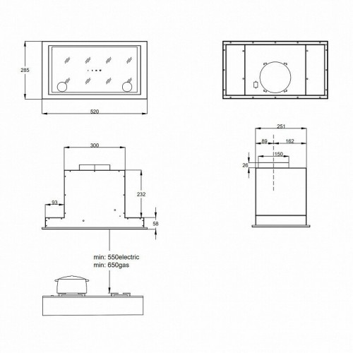 Встраиваемая вытяжка Korting KHI 6777 GN (черное стекло) 2
