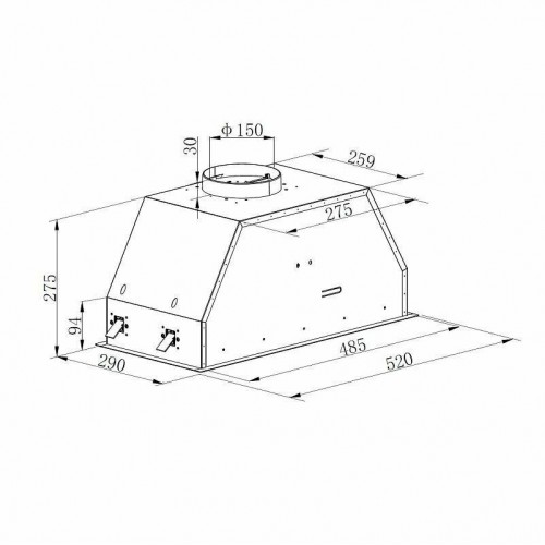 Встраиваемая вытяжка Korting KHI 6892 DGN (черный) 1