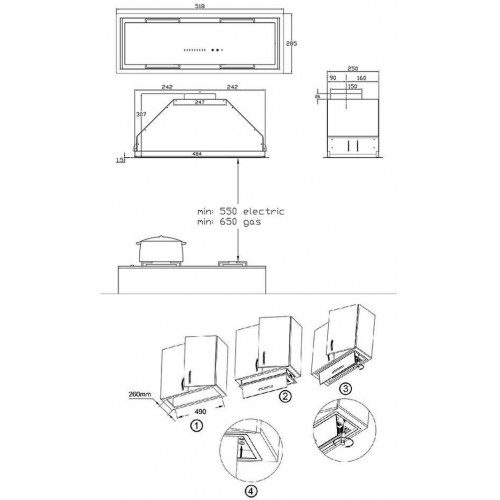 Встраиваемая вытяжка Korting KHI 6997 GB (бежевый/стекло бежевое) 2