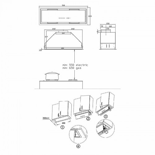 Встраиваемая вытяжка Korting KHI 6997 GW (белый/стекло белое) 4