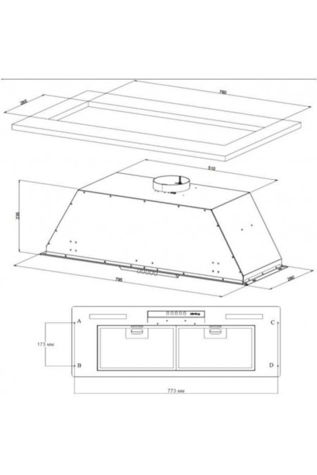 Встраиваемая вытяжка Korting KHI 9931 RB (слоновая кость/бронза) 1