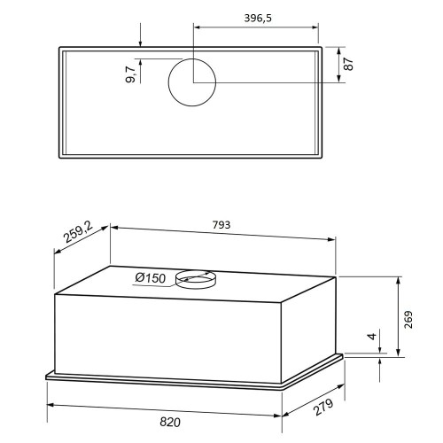 Встраиваемая вытяжка Krona ASPEN 900 WHITE SGC (белый) 1
