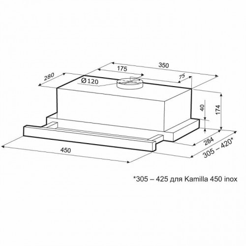 Встраиваемая вытяжка Krona Kamilla 1M 450 (белый) 4
