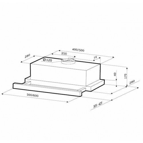 Встраиваемая вытяжка Krona Kamilla 1M 500 (черный) 7