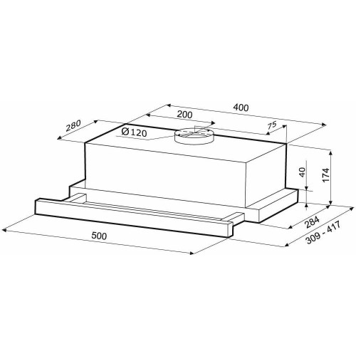 Встраиваемая вытяжка Krona KAMILLA 500 AIR 1W (белый) 1