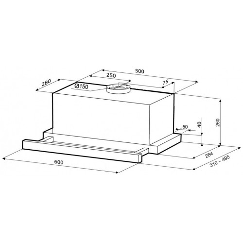 Встраиваемая вытяжка Krona Kamilla 600 3Р power (нержавеющая сталь/белый) 5