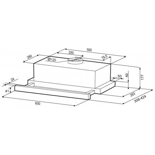 Встраиваемая вытяжка Krona Kamilla 600 Retro (черный) 2