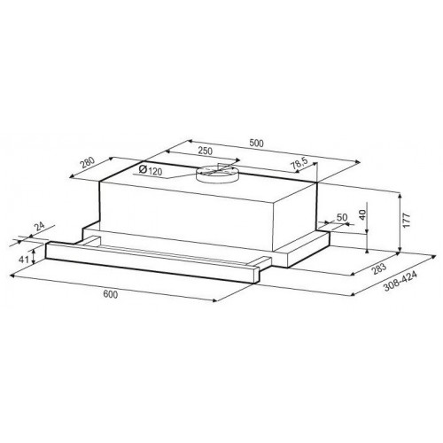 Встраиваемая вытяжка Krona Kamilla 600 Retro (черный) 9