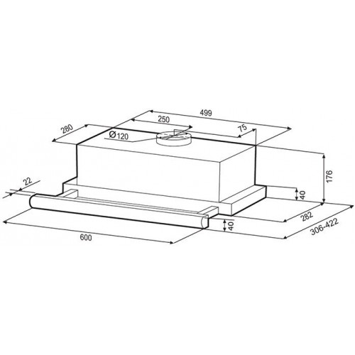 Встраиваемая вытяжка Krona KAMILLA 600 SUPERNOVA B (черный) 