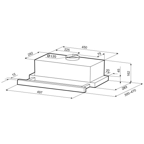 Встраиваемая вытяжка KRONA KAMILLA T 500 (черный) 5