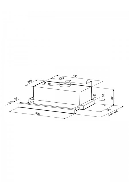 Встраиваемая вытяжка Krona KAMILLA T SENSOR 600 White (белый) 