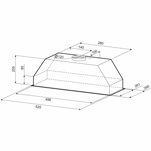 Встраиваемая вытяжка KRONA RUNA 600 inox S (нержавеющая сталь) 8