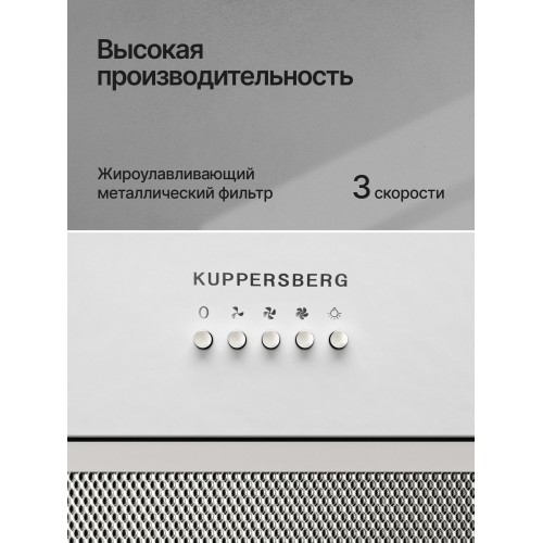 Встраиваемая вытяжка Kuppersberg INPUSH 60 W (белый) 2