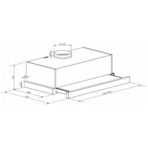 Встраиваемая вытяжка LEX Hubble 500 (нержавеющая сталь) 2