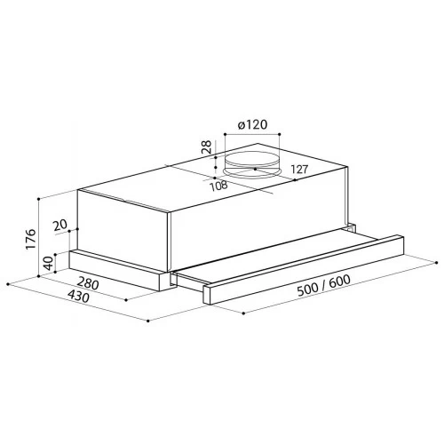 Встраиваемая вытяжка LEX Hubble 600 (нержавеющая сталь) 6
