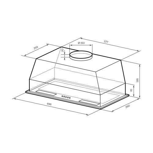 Встраиваемая вытяжка LEX HYPER 900 IX (серебристый) 7