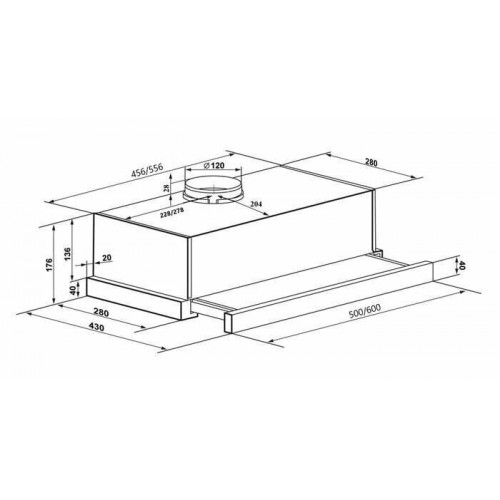 Встраиваемая вытяжка MAUNFELD Clyde 50 Glass Black (чёрное стекло) 1