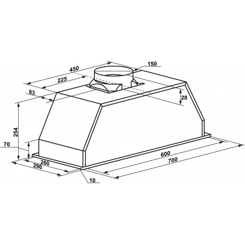 Встраиваемая вытяжка MAUNFELD Crosby Light 70 (нержавеющая сталь) 1