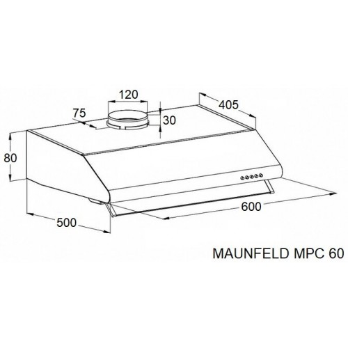 Встраиваемая вытяжка MAUNFELD MPC 60 (нержавеющая сталь) 6