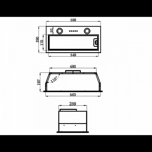 Встраиваемая вытяжка MAUNFELD THAMES 601PM (нержавеющая сталь) 1