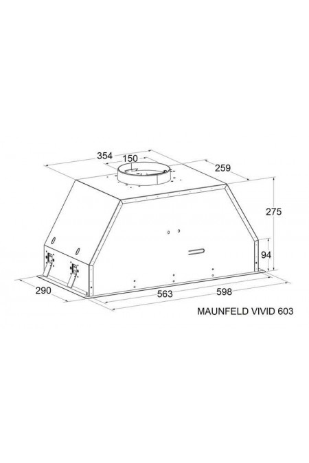 Встраиваемая вытяжка Maunfeld VIVID 603EM (нержавеющая сталь) 1