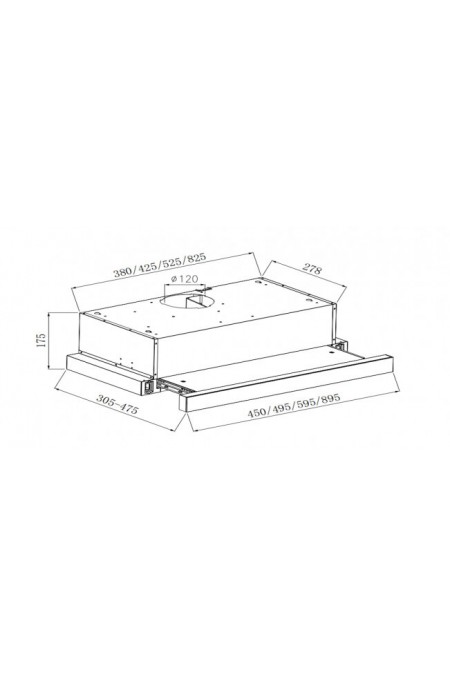 Встраиваемая вытяжка Weissgauff TEL 500 Black Glass (черный) 1