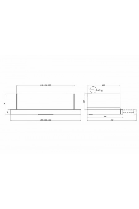 Вытяжка встраиваемая Elikor Интегра GLASS 60Н-400-В2Д (нержавеющая сталь/стекло черное r) 1