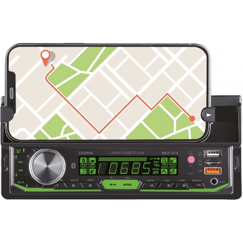 Автомагнитола Digma MCP-414 (черный) 