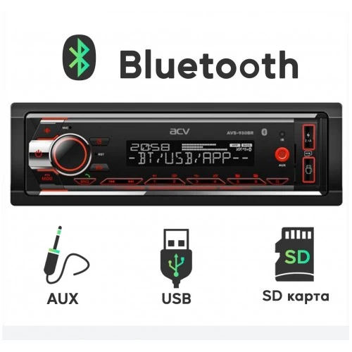 Автомагнитола ACV AVS-930BR (черный) 