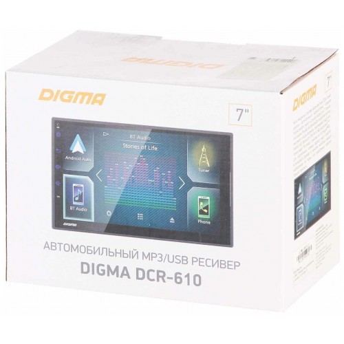 Автомагнитола DIGMA DCR-610 (черный) 6