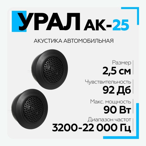 Автомобильная акустика УРАЛ АК-25 (черный) 1