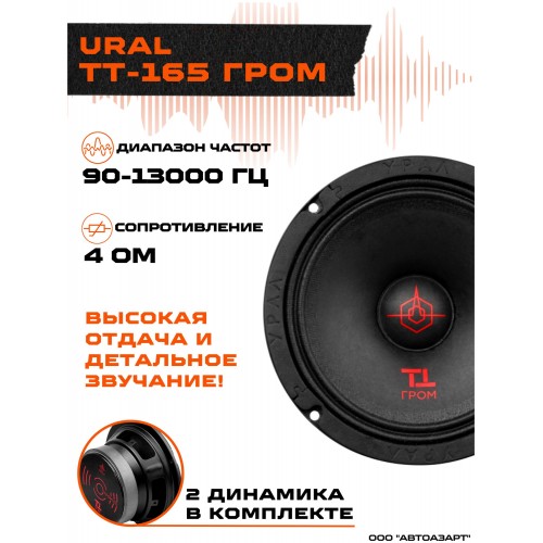 Автомобильная акустика Урал ТТ 165 гром (черный) 4