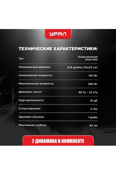 Автомобильная акустика Урал АК-ММ (черный) 3