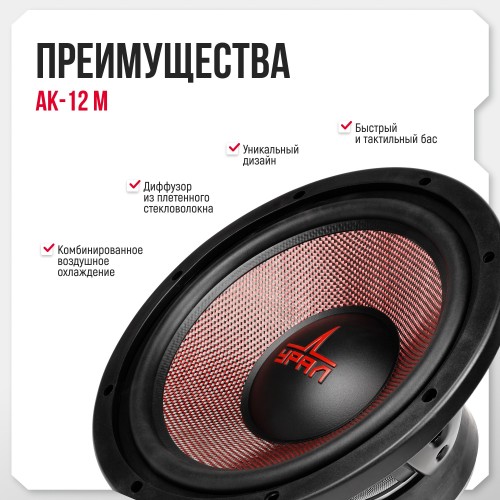 Сабвуфер автомобильный УРАЛ АК-12 М (черный) 4