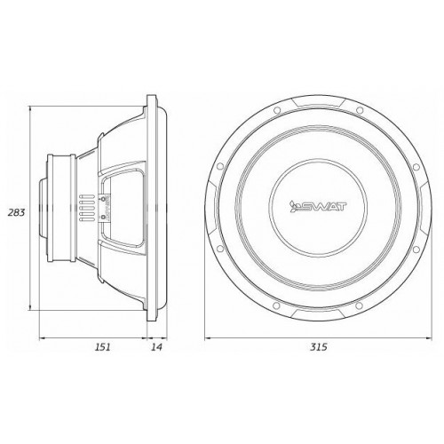 Сабвуфер автомобильный Swat MAS-12 V.2 (черный) 7